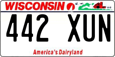 WI license plate 442XUN