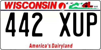 WI license plate 442XUP