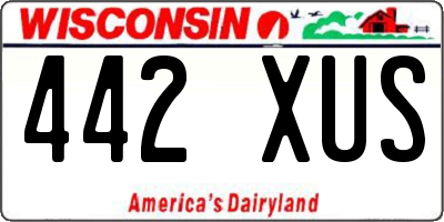 WI license plate 442XUS