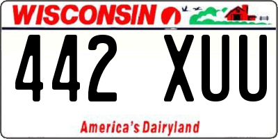 WI license plate 442XUU