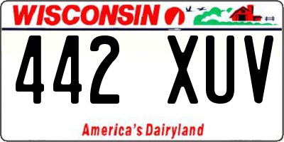 WI license plate 442XUV