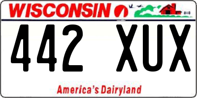 WI license plate 442XUX
