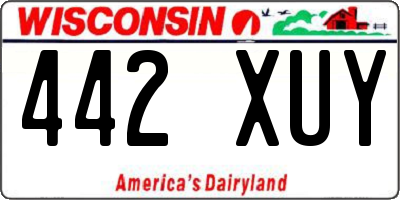 WI license plate 442XUY