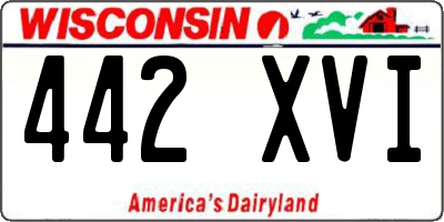 WI license plate 442XVI