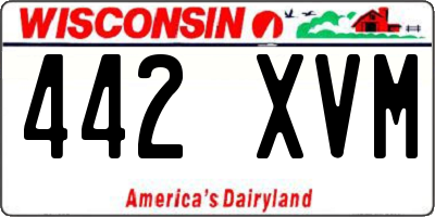 WI license plate 442XVM