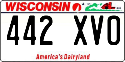 WI license plate 442XVO