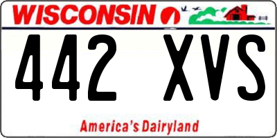 WI license plate 442XVS