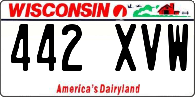 WI license plate 442XVW