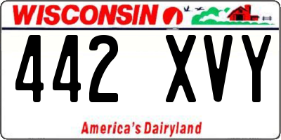 WI license plate 442XVY