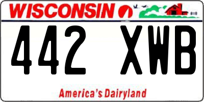 WI license plate 442XWB