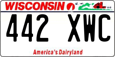 WI license plate 442XWC