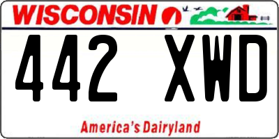 WI license plate 442XWD