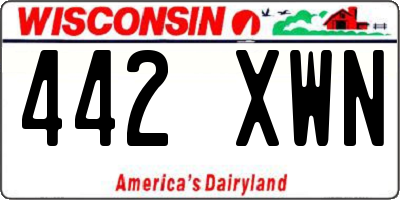 WI license plate 442XWN