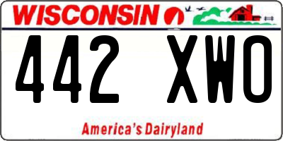 WI license plate 442XWO