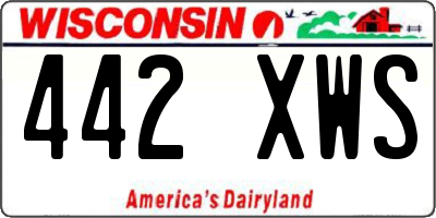 WI license plate 442XWS