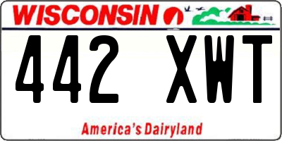 WI license plate 442XWT