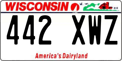 WI license plate 442XWZ