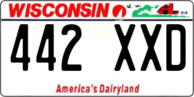 WI license plate 442XXD