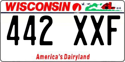 WI license plate 442XXF
