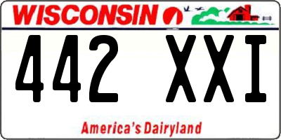 WI license plate 442XXI