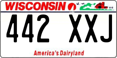 WI license plate 442XXJ
