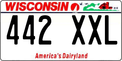 WI license plate 442XXL