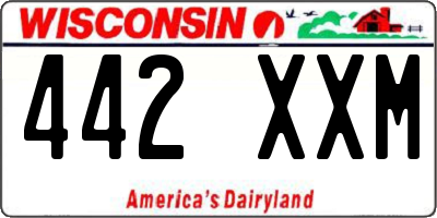 WI license plate 442XXM