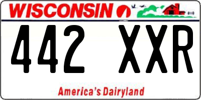 WI license plate 442XXR