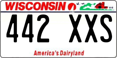 WI license plate 442XXS