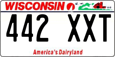 WI license plate 442XXT