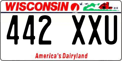 WI license plate 442XXU