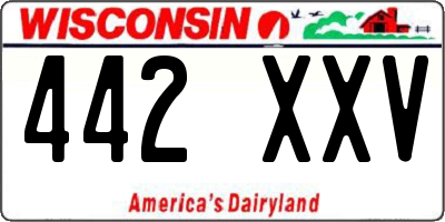WI license plate 442XXV