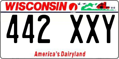 WI license plate 442XXY