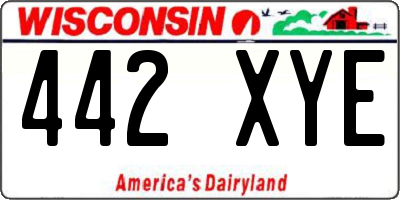 WI license plate 442XYE