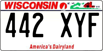 WI license plate 442XYF