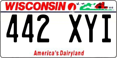 WI license plate 442XYI