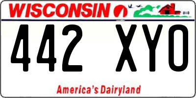 WI license plate 442XYO