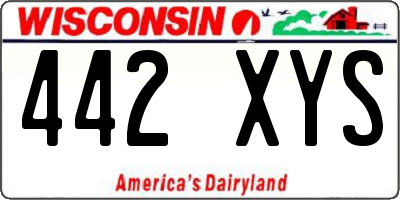 WI license plate 442XYS
