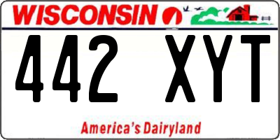 WI license plate 442XYT