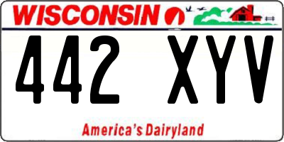 WI license plate 442XYV