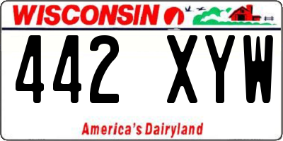 WI license plate 442XYW