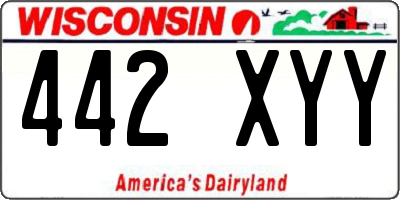 WI license plate 442XYY