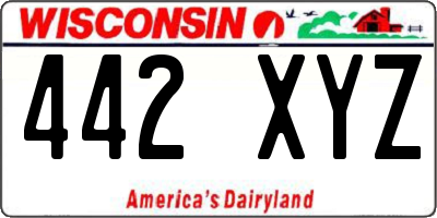 WI license plate 442XYZ