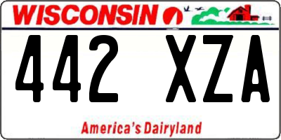 WI license plate 442XZA