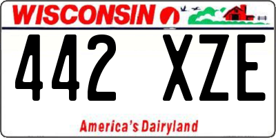 WI license plate 442XZE