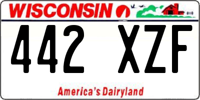 WI license plate 442XZF