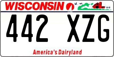 WI license plate 442XZG