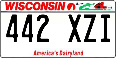 WI license plate 442XZI