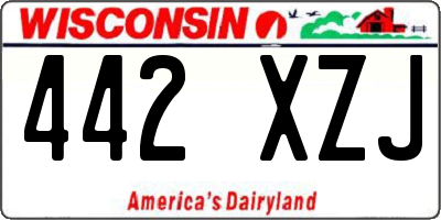 WI license plate 442XZJ