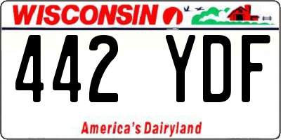 WI license plate 442YDF